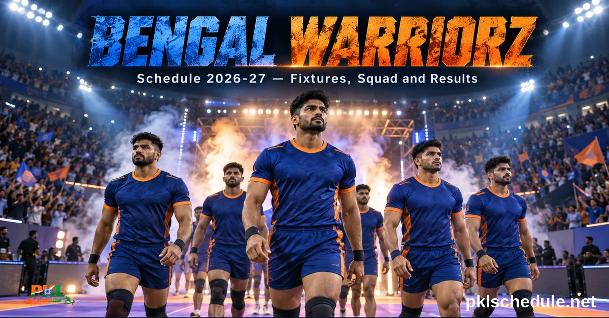 Bengal Warriorz — Schedule 2026-27, fixtures, squad and results
