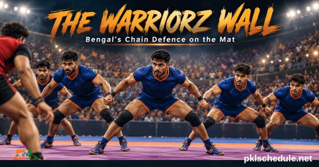 Bengal Warriorz chain defence — the Warriorz wall on the mat