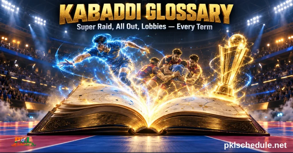 Kabaddi terms glossary — super raid, all out, lobbies and every term