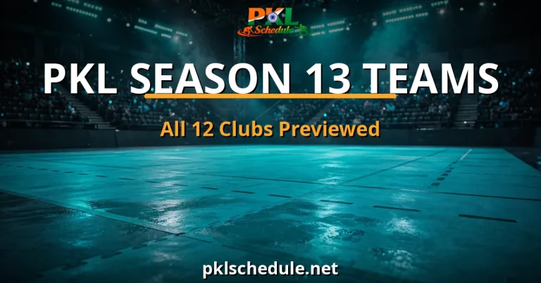 pkl season 13 teams — all 12 clubs and their Season 12 finish graphic