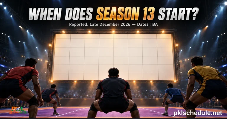 When does PKL Season 13 start — the pkl season 13 start date is reported for late December 2026, official dates TBA