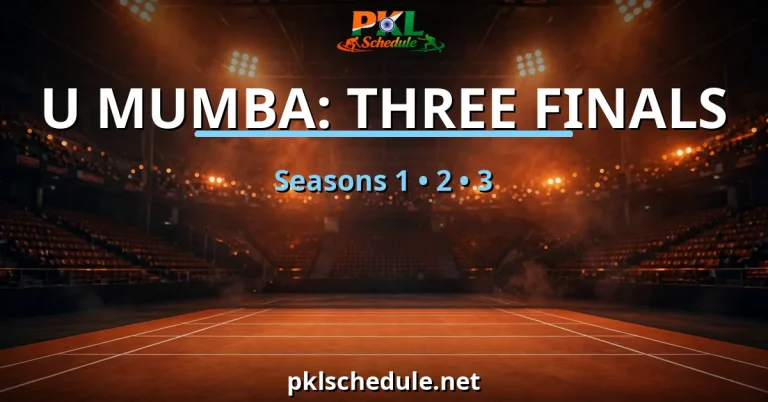 u mumba titles — U Mumba three straight finals in Seasons 1 to 3 and the Season 2 championship