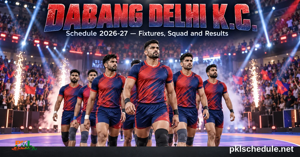 Dabang Delhi K.C. — Schedule 2026-27, fixtures, squad and results