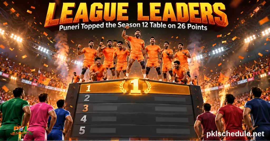 Puneri Paltan league leaders — topped the Season 12 table on 26 points