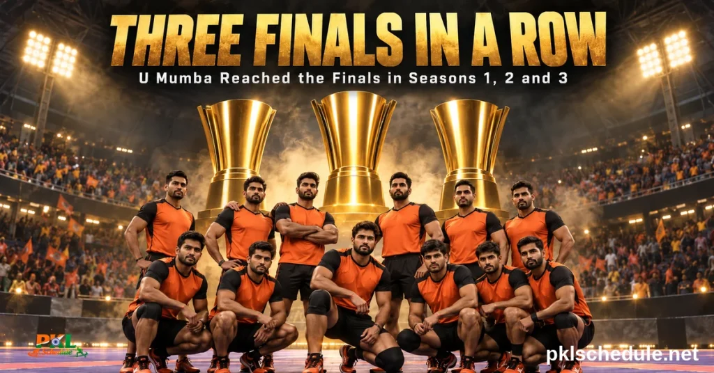 U Mumba three finals in a row — reached the finals in Seasons 1, 2 and 3